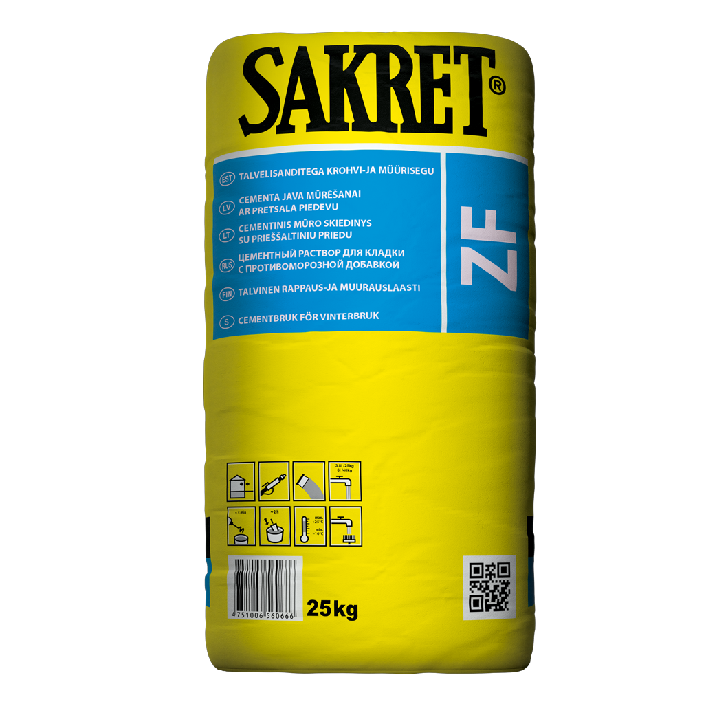 ZF / Cement mortar for masonry with antifreeze additive SAKRET Latvija